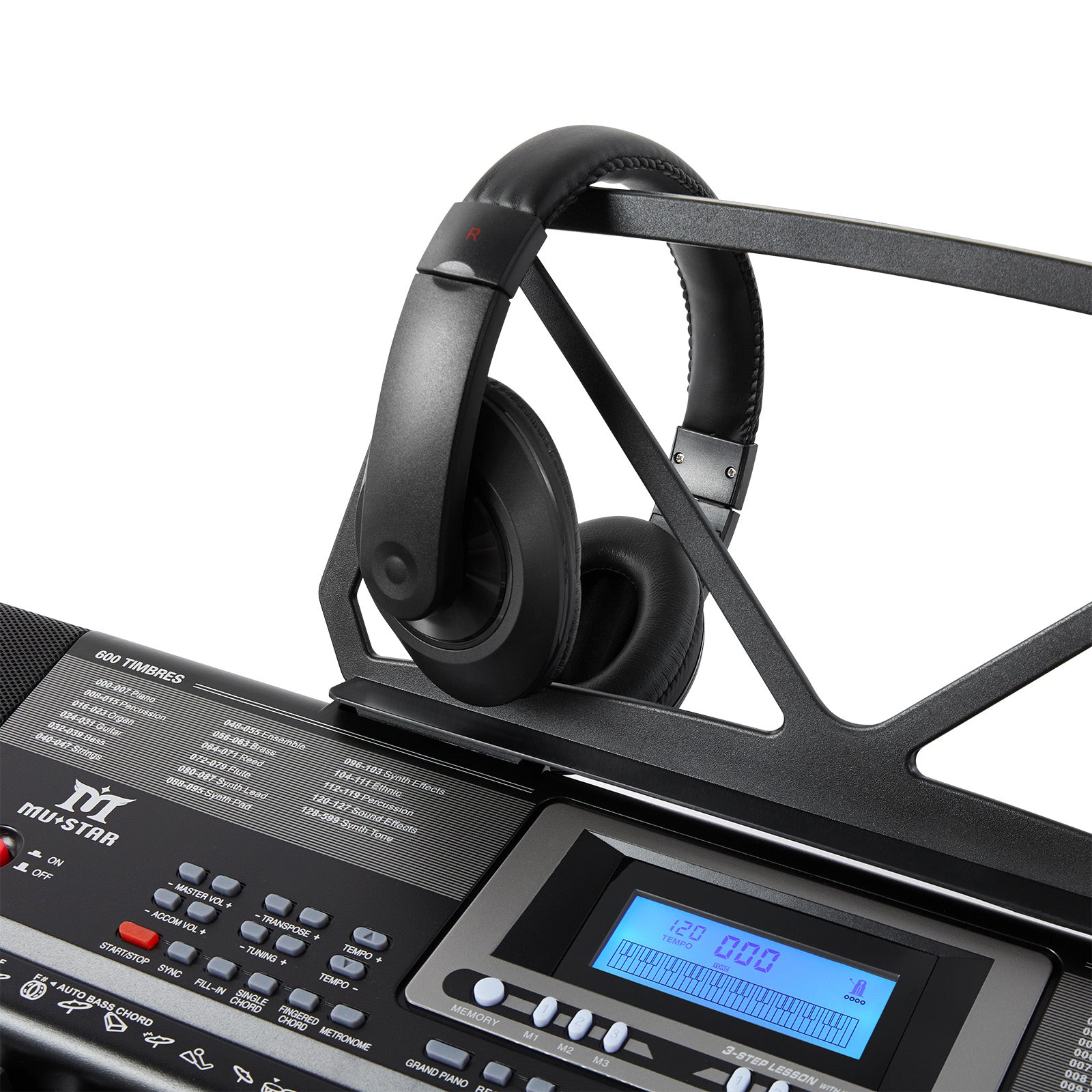 MUSTAR MEKS-500, 61 Key Portable Electronic Keyboard, Lighted Up Learning Piano Keyboard, LCD, Beginner Set, Gifts