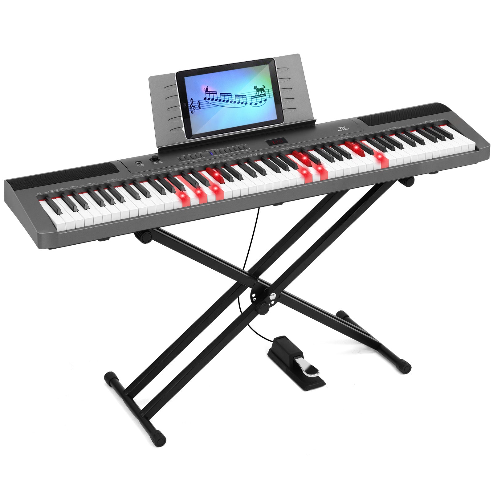 MUSTAR MEP-1800, Digital Piano 88 Keys Electronic Keyboards, Semi Weighted Electric Piano, Lighted up Keys, Sustain Pedal