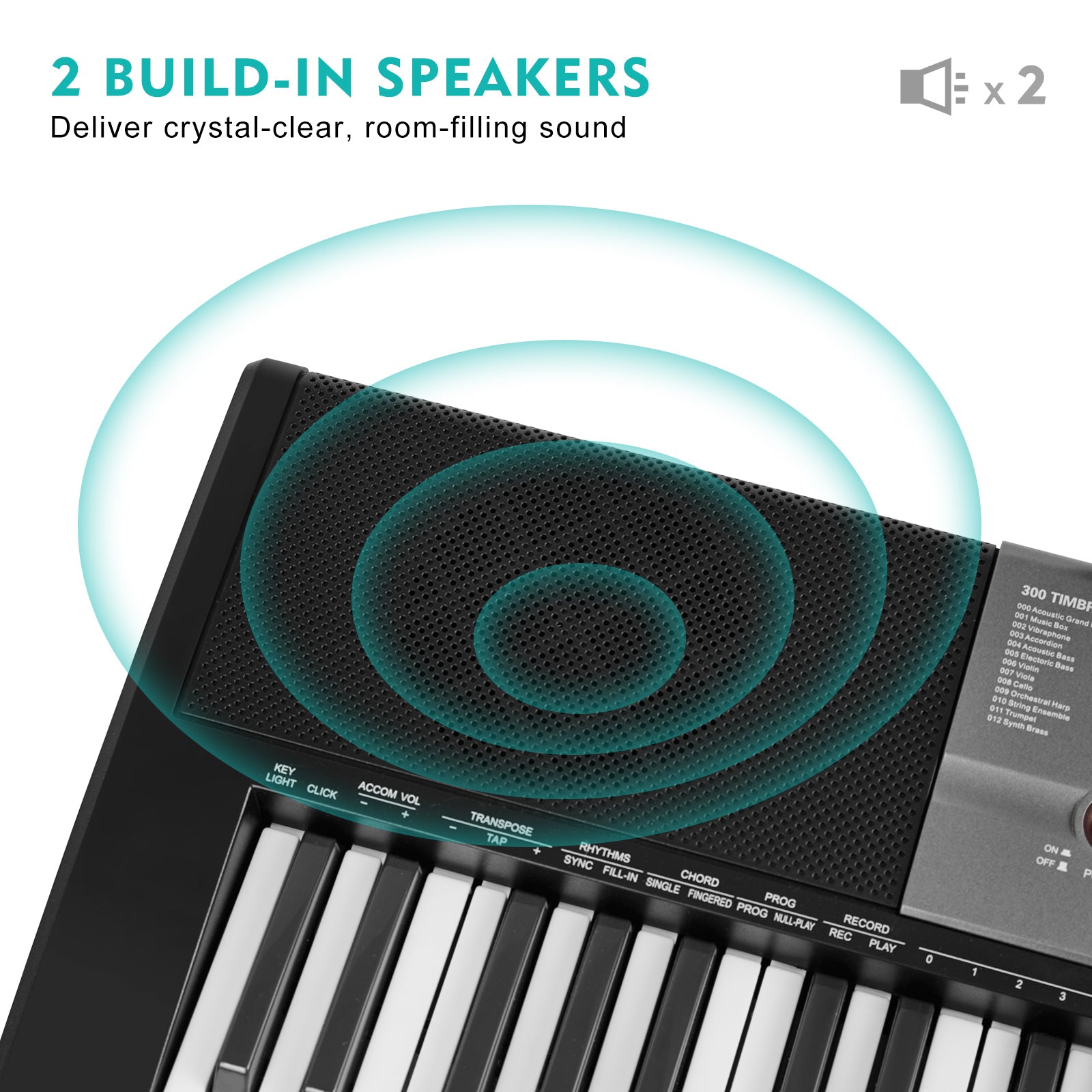 MUSTAR MEKS-700, Piano Keyboard with Lighted Up Keys, 61 Keys Learning Keyboard for Beginners, Bench, Teaching Modes, Two Power Supply Methods, Built-In Speaker, Lighted Keys, Microphone Input, Split Mode