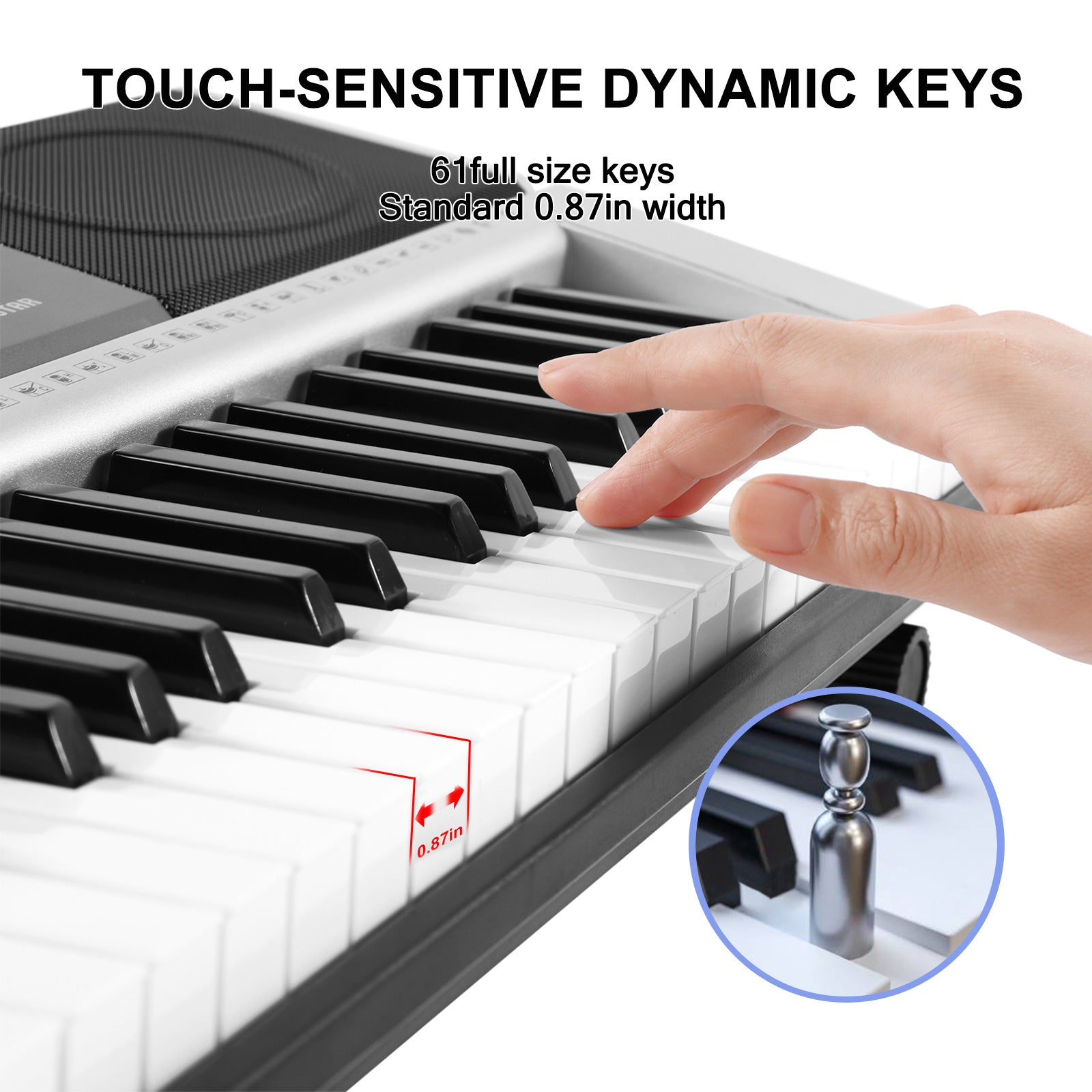 MUSTAR MEK-300, 61 Key Piano Keyboard, Electric Keyboard Piano with Stand for Beginners