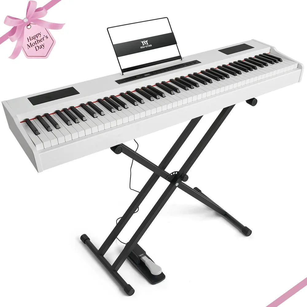 Mustar MDP-1300 88-Key Weighted Digital Piano | White with Stand