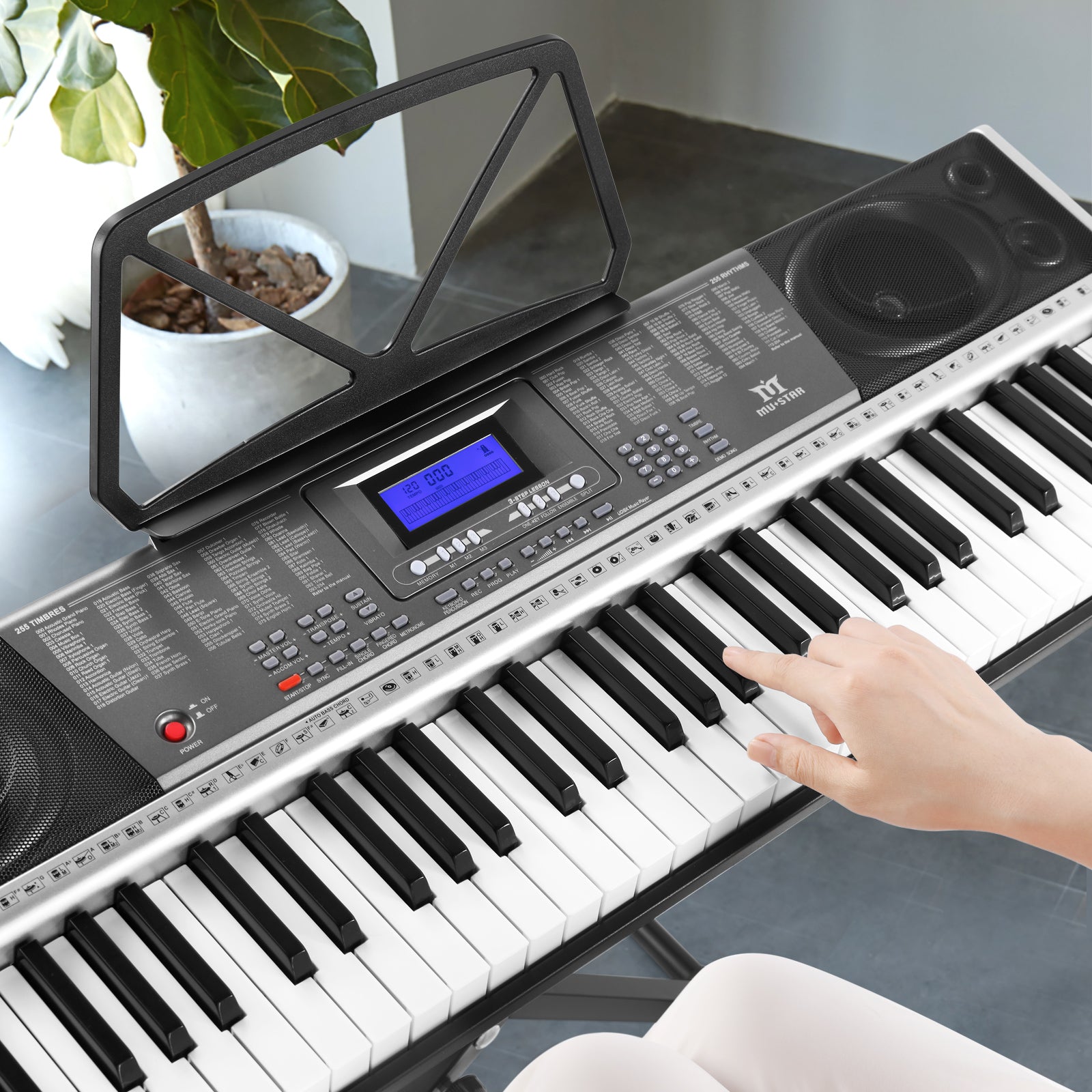 MUSTAR MEK-300, 61 Key Piano Keyboard, Electric Keyboard Piano with Stand for Beginners