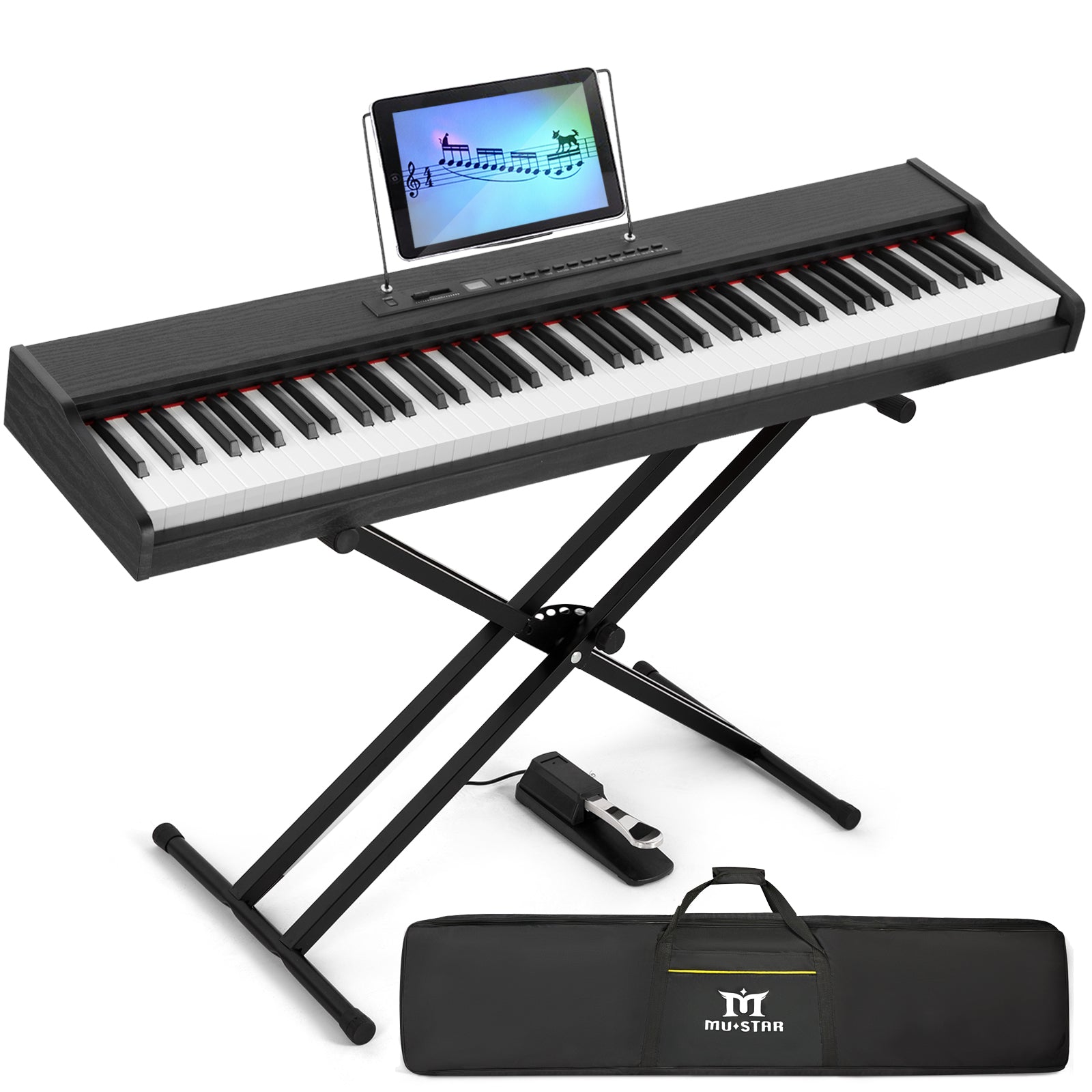 MUSTAR MEP900, Best Beginner Keyboard Piano, Digital Piano 88 Key Keyboard, Portable & Bluetooth Enabled for Kids & Adults