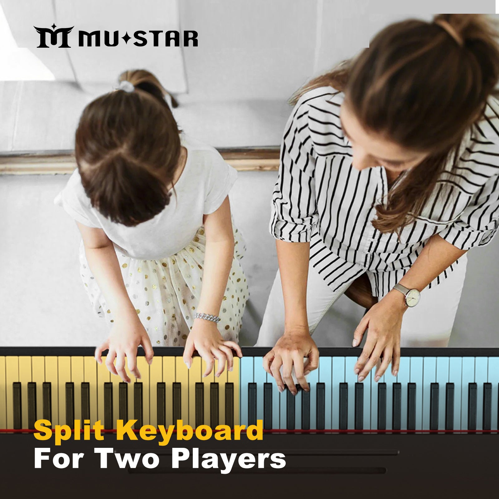 MUSTAR MDP-2100, 88 Semi Weighted Key Digital Piano, Electronic Keyboards, Bluetooth/ MIDI,3 Pedals, 80 demo 600 rhythms 800 tones
