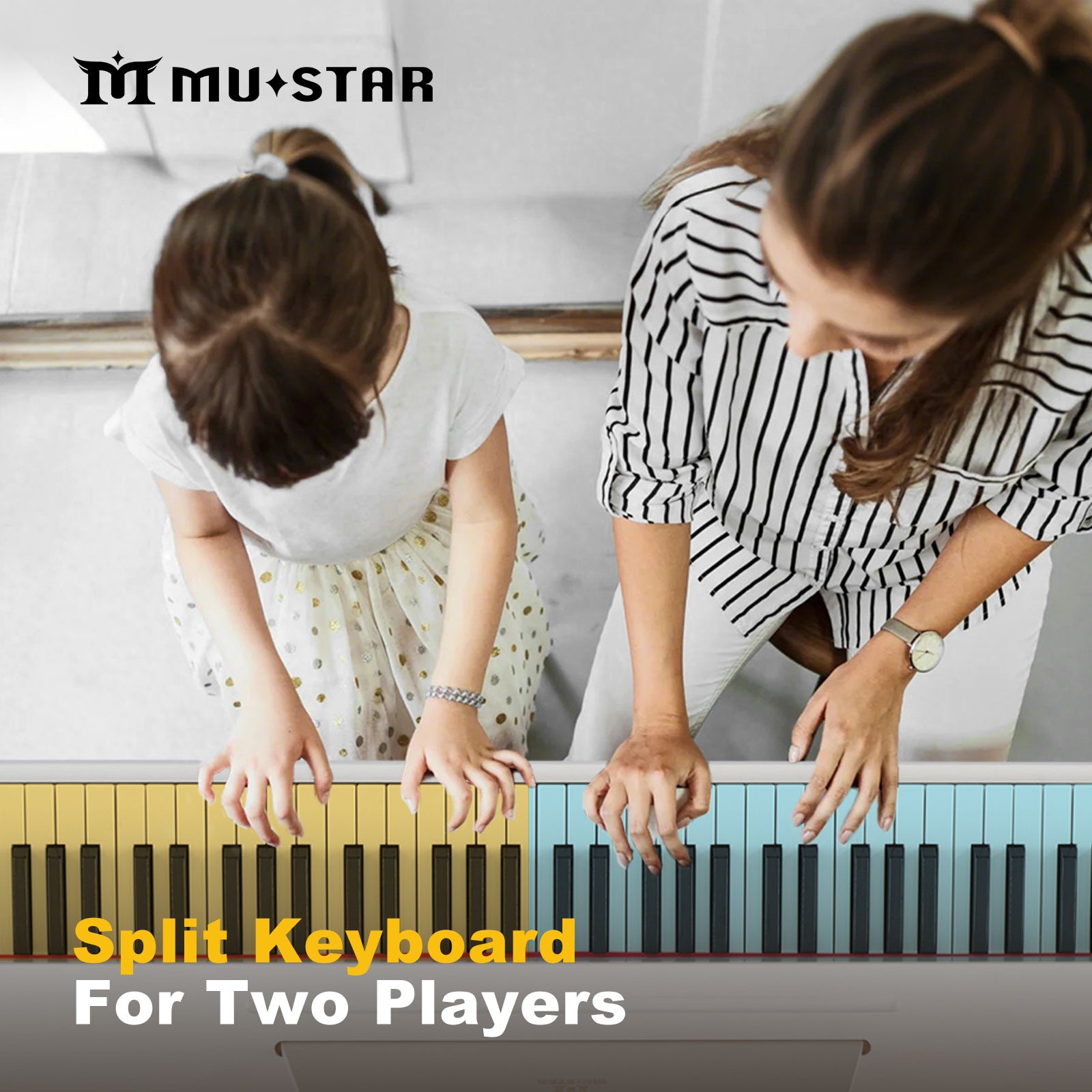 MUSTAR MDP-2200, 88 Semi Weighted Key Digital Piano, Electronic Keyboards, Bluetooth/ MIDI,3 Pedals, 80 demo 600 rhythms 800 tones