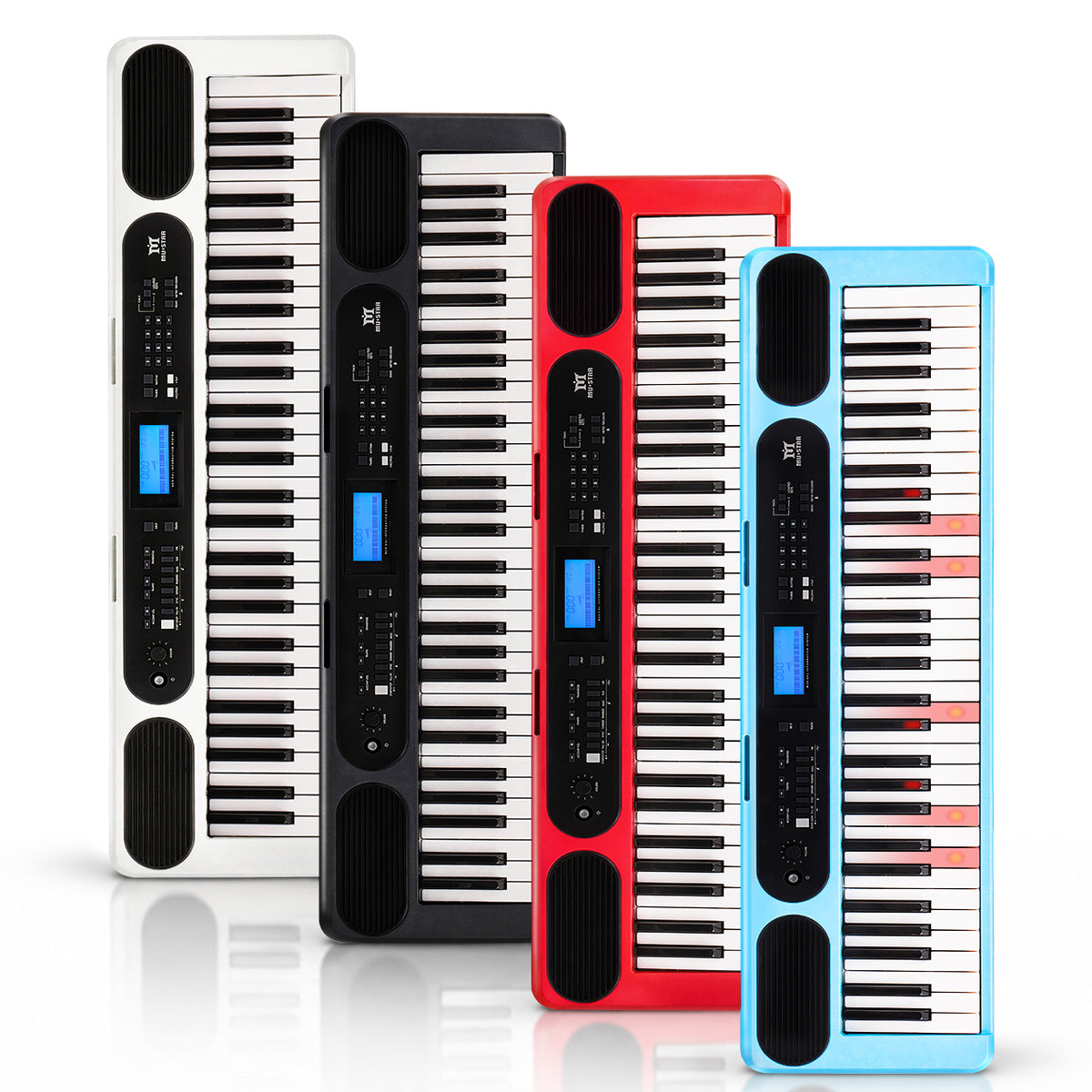 MUSTAR MEK-1200, Smart Piano Keyboard with Lighted Up Keys, 61 Keys Learning Electronic Keyboard, LCD, Gifts