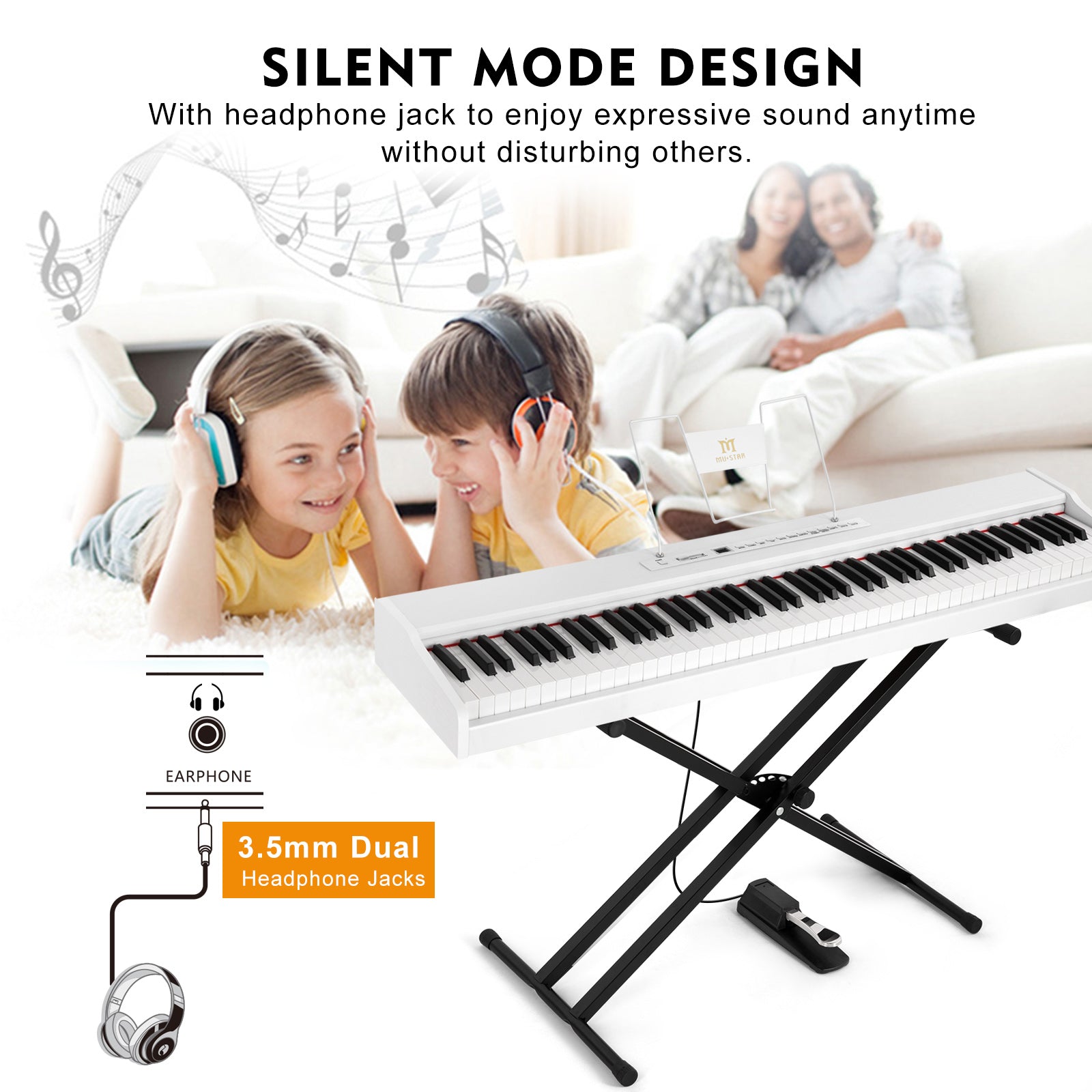 MUSTAR MEP900, Best Beginner Keyboard Piano, Digital Piano 88 Key Keyboard, Portable & Bluetooth Enabled for Kids & Adults