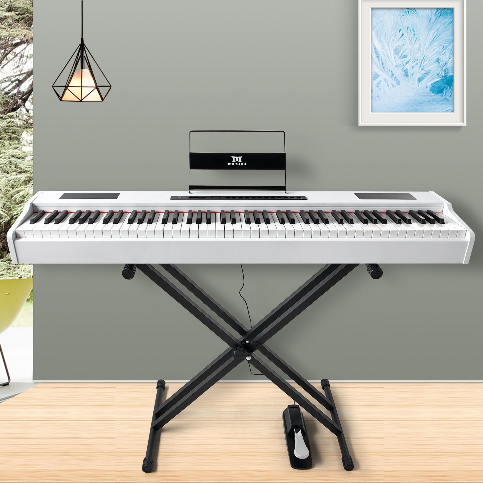 Digital Piano 88 Weighted Keys with Stand Touch Sensitivity, Piano Keyboard  88 K