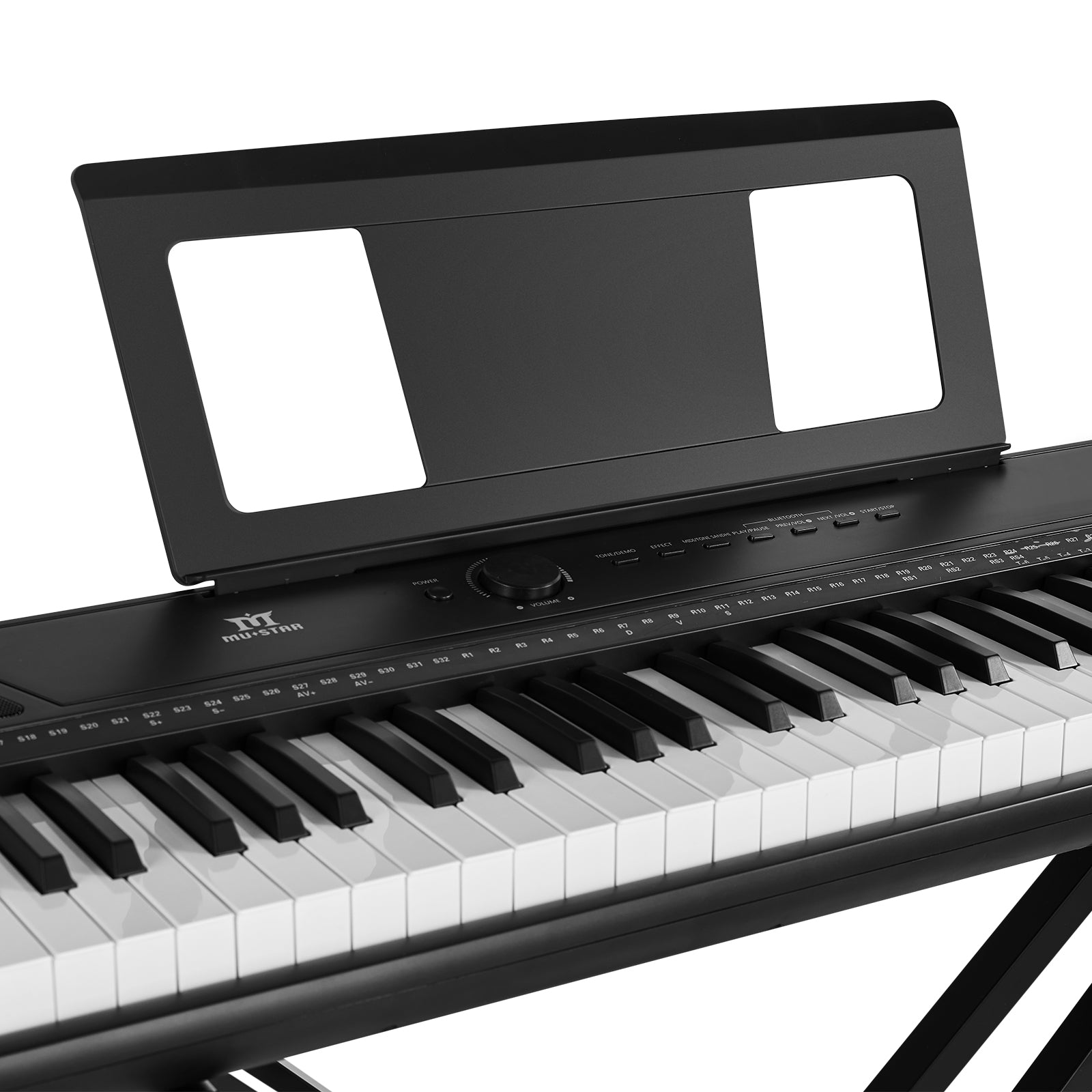 MUSTAR MEP-1100, 88 keys Digital Piano, Semi Weighted Keyboard Piano, Electronic Keyboards for Beginners, Sustain Pedal, USB/MIDI/Bluetooth, ABS, 128 Rhythms, 2 built-in 25W Stereo Speakers, Black