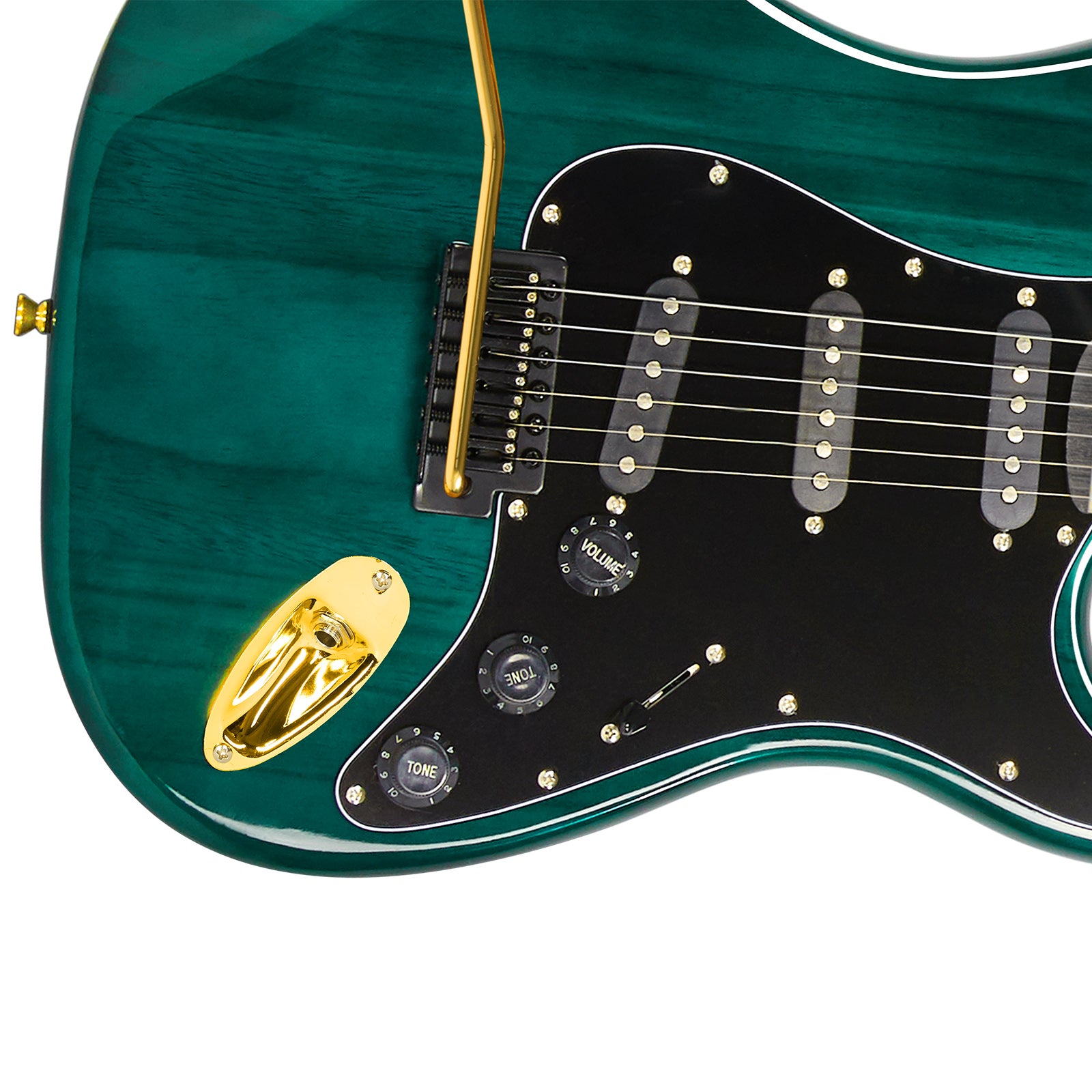 MUSTAR MEG-100, Electric Guitar Kit with 25W Amplifier, Solid Wood Electric Guitar Kits Beginner(Ripple Green)