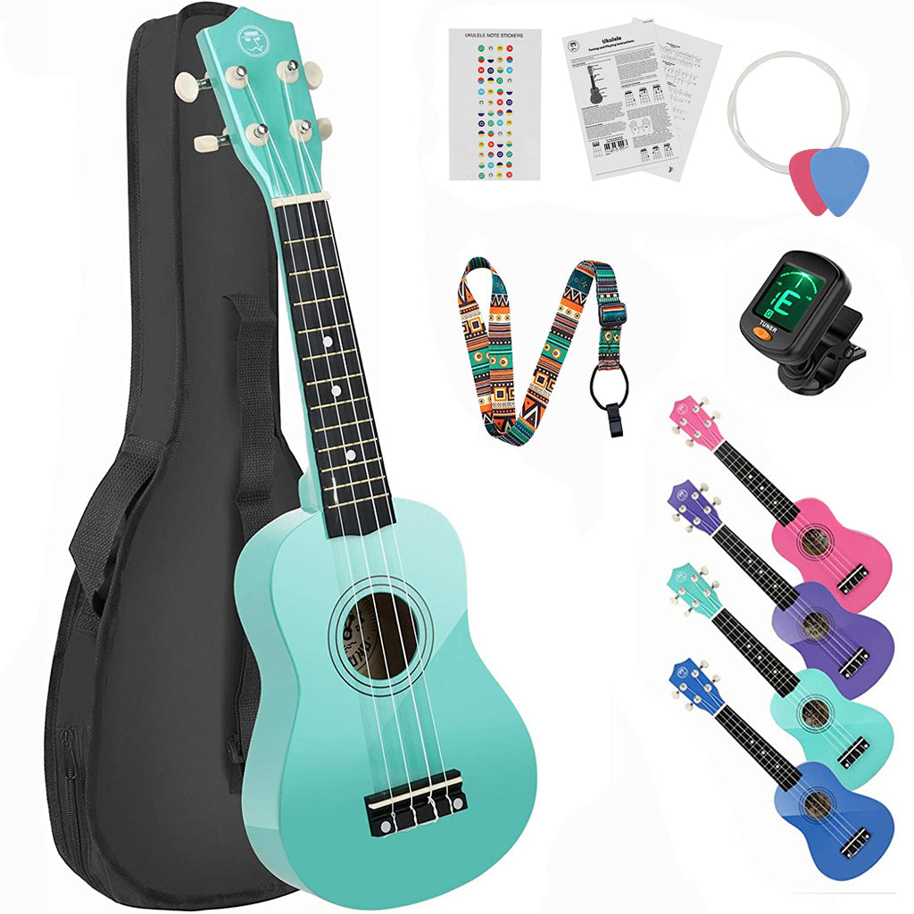 MUSTAR MU-601, 21 Inch Soprano Ukulele for Beginners Kids Green