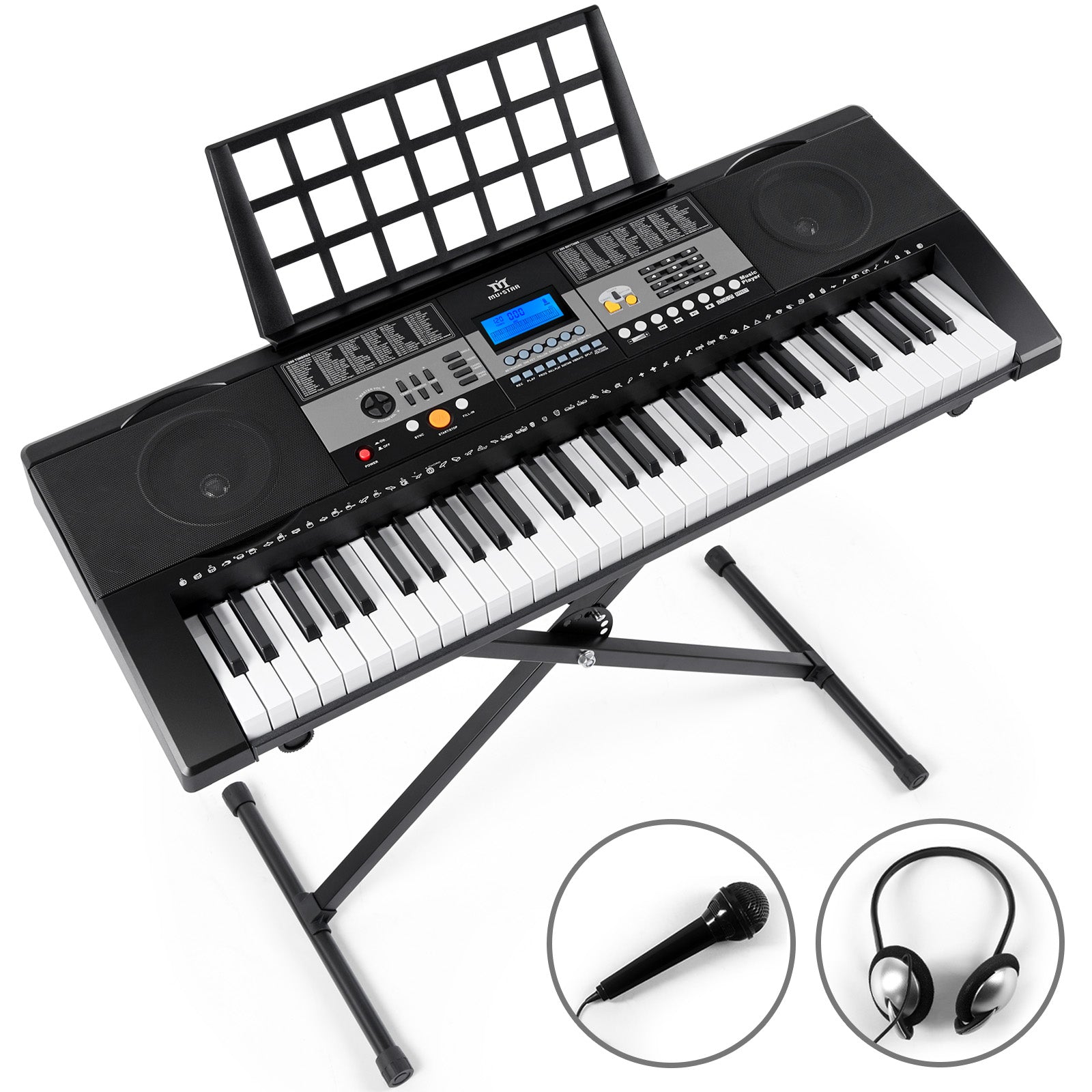 MUSTAR MEK-600, Piano Keyboard, 61 Key Touch Sensitive Keyboard, Electric Piano for Beginners