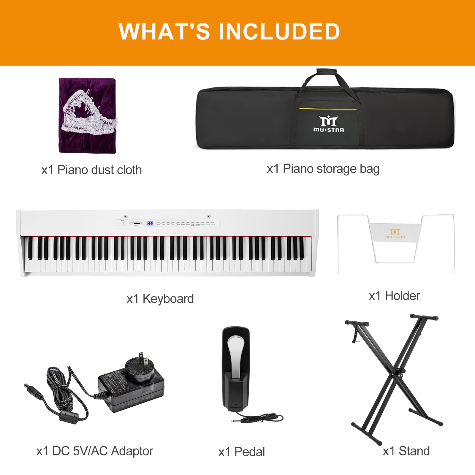 MUSTAR MEP900, Best Beginner Keyboard Piano, Digital Piano 88 Key Keyboard, Portable & Bluetooth Enabled for Kids & Adults