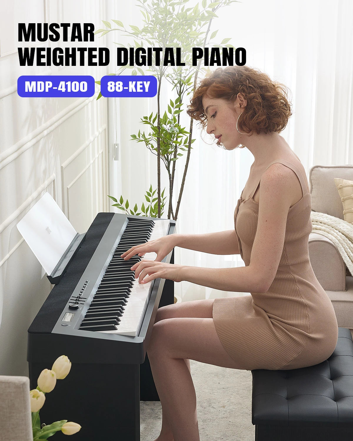 MUSTAR MDP-4100 88 Key Upright Digital Piano | Graded Hammer Action