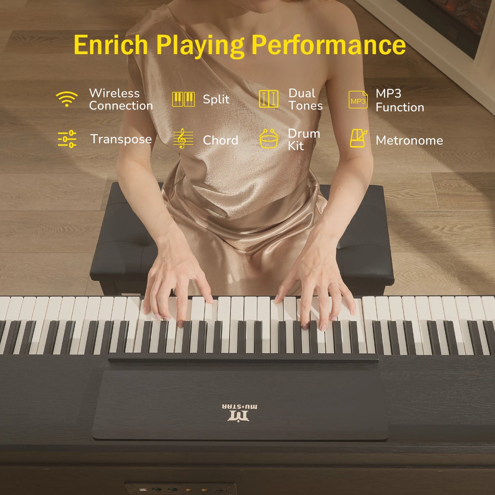 MUSTAR MDP-2700 88-Key Upright Digital Piano | Graded Hammer Action