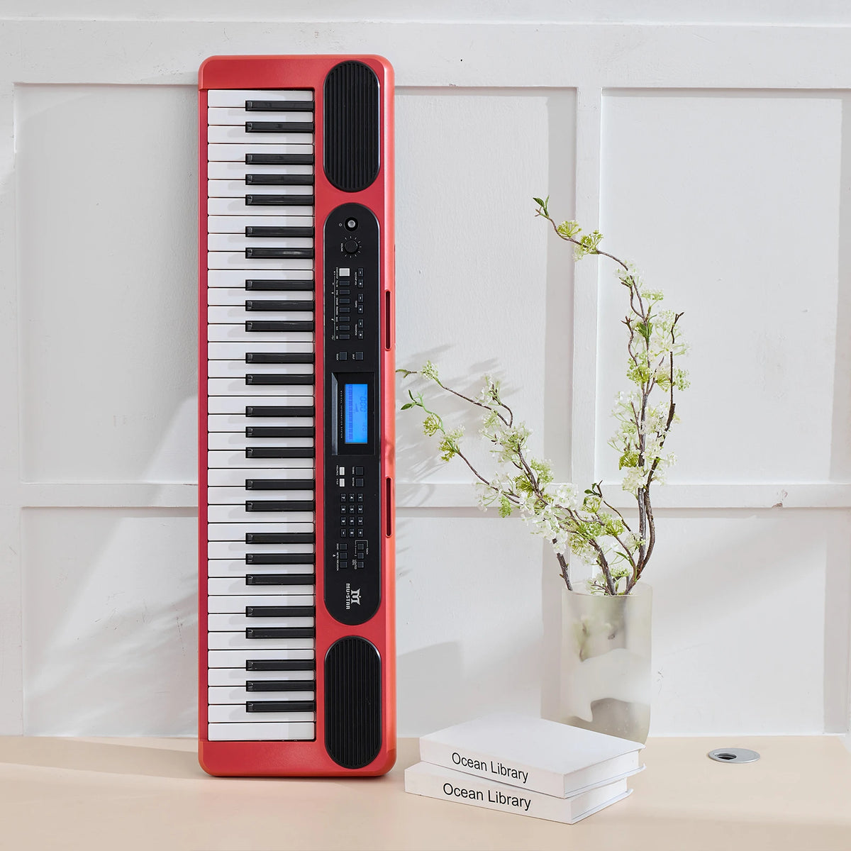 MUSTAR MEK-1200, Smart Piano Keyboard with Lighted Up Keys, 61 Keys Learning Electronic Keyboard, LCD, Gifts