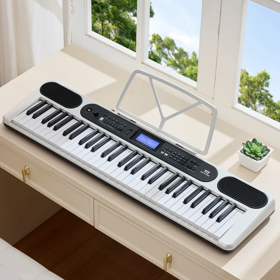MUSTAR MEK-1200, Smart Piano Keyboard with Lighted Up Keys, 61 Keys Learning Electronic Keyboard, LCD, Gifts