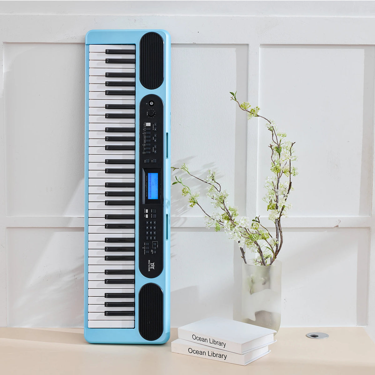 MUSTAR MEK-1200, Smart Piano Keyboard with Lighted Up Keys, 61 Keys Learning Electronic Keyboard, LCD, Gifts