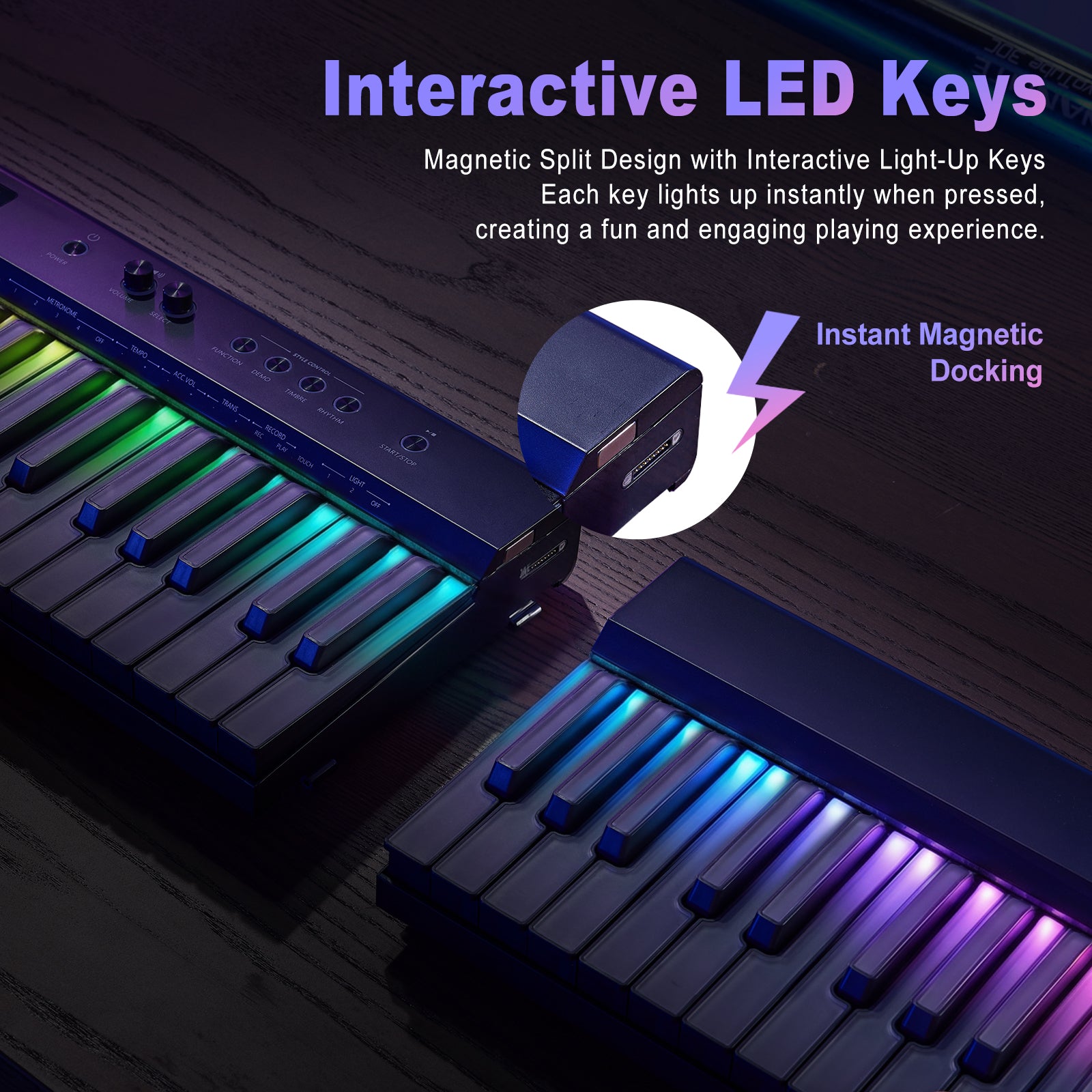 MUSTAR MEP-4000, Digital Piano 88 Keys Electronic Keyboards, Semi Weighted Electric Piano, Lighted up Keys, Sustain Pedal
