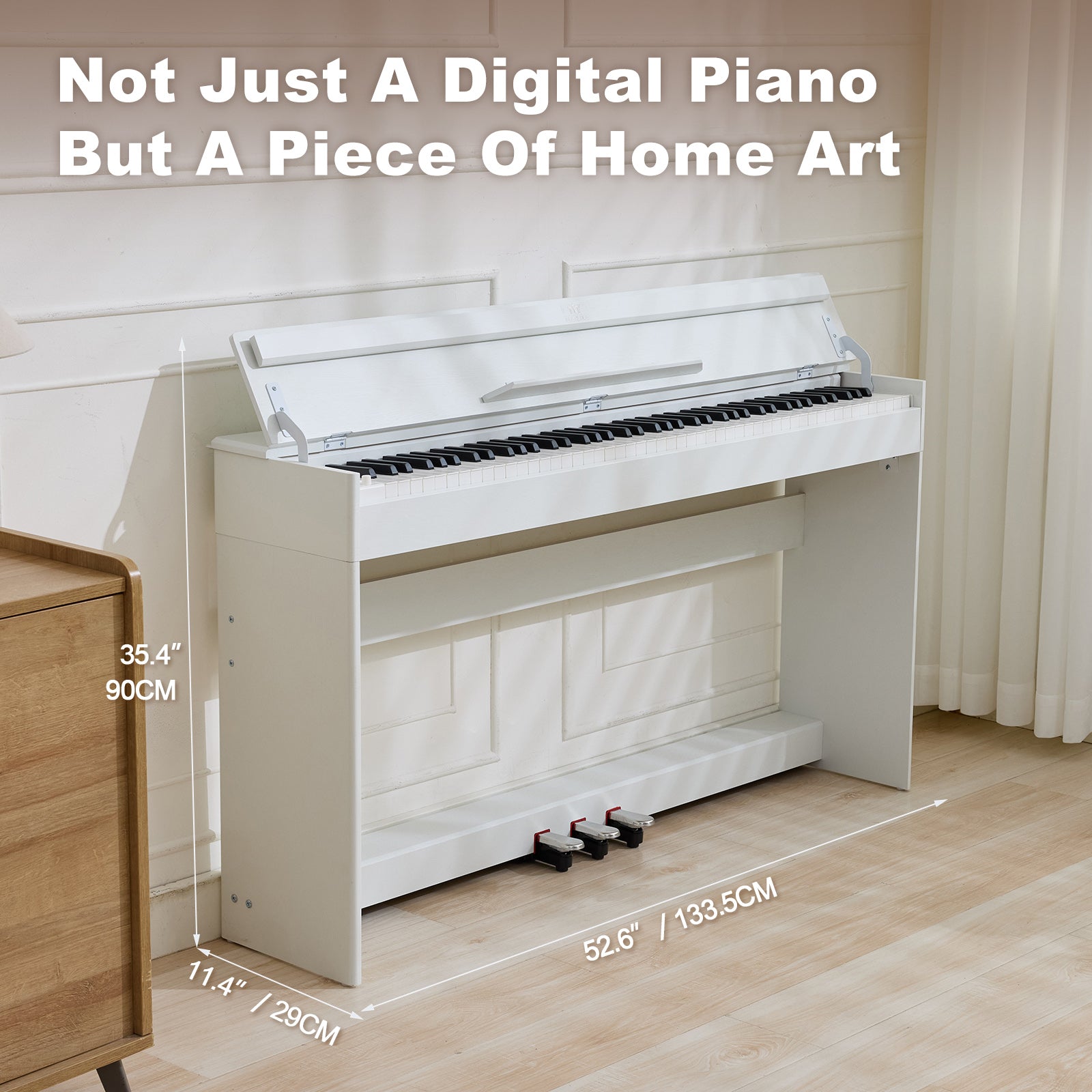 MUSTAR MDP-3300, 88 keys Upright Digital Piano, Fully Weighted Keyboard Piano, FSC Wooden Electronic Keyboards for Beginners