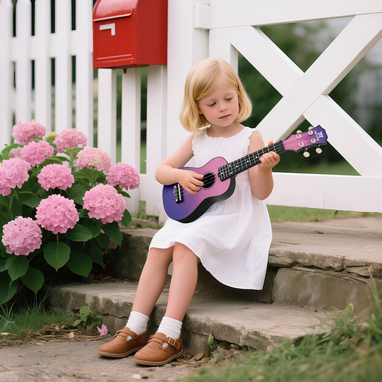 MUSTAR MU-2000, 21 Inch Soprano Ukulele for Beginners Kids Yellow